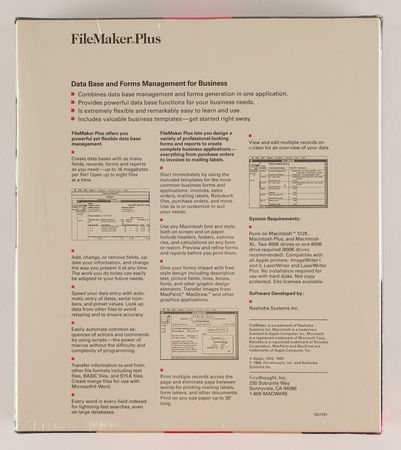 Lot #6184 FileMaker Plus by Nashoba Systems/Forethought (Sealed) - Image 2