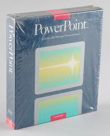 Lot #6185 Forethought: PowerPoint 1.0 Software Box (Unopened) with Forethought, Inc. Board Meeting Presentation (September 16, 1985) - 