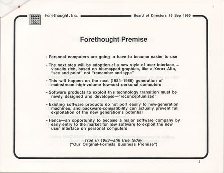 Lot #6185 Forethought: PowerPoint 1.0 Software Box (Unopened) with Forethought, Inc. Board Meeting Presentation (September 16, 1985) - 