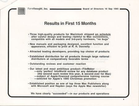 Lot #6185 Forethought: PowerPoint 1.0 Software Box (Unopened) with Forethought, Inc. Board Meeting Presentation (September 16, 1985) - 