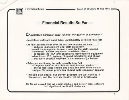 Lot #6185 Forethought: PowerPoint 1.0 Software Box (Unopened) with Forethought, Inc. Board Meeting Presentation (September 16, 1985) - 