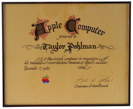 Lot #6021 Steve Jobs Signed 'Farewell Roast' Award Certificate (1982) with Original Apple Macintosh 128K Gift Computer - Image 3