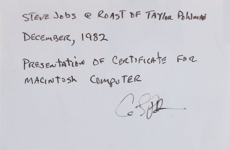 Lot #6021 Steve Jobs Signed 'Farewell Roast' Award Certificate (1982) with Original Apple Macintosh 128K Gift Computer - Image 8