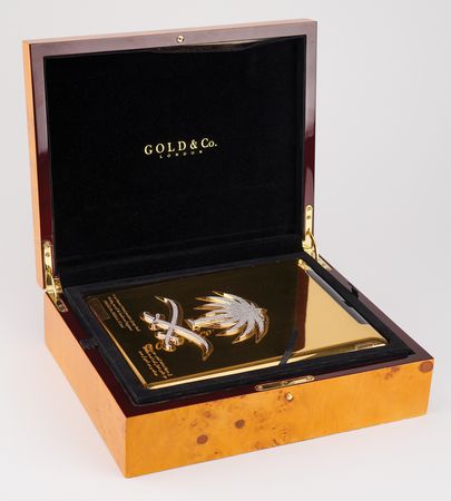 Lot #6100 George H. W. Bush's 24K Gold-Plated, Diamond-Encrusted Apple iPad 2, Presented by King Abdullah of Saudi Arabia - Image 1