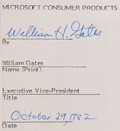 Lot #6166 Bill Gates and Steve Ballmer Signed 'Multipert' License Agreement (October 29, 1982) - An Early Precursor to Microsoft Project - Image 3