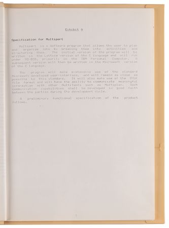 Lot #6166 Bill Gates and Steve Ballmer Signed 'Multipert' License Agreement (October 29, 1982) - An Early Precursor to Microsoft Project - Image 6