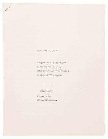 Lot #6012 Steve Jobs Hand-Annotated Atari Horoscope Program Report and Memo to Stephen Bristow, with 