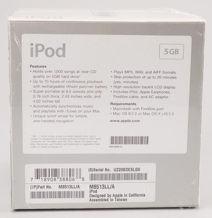Lot #6071 Apple iPod (1st Generation, Bob Marley Edition, Sealed - 5GB) - Image 5