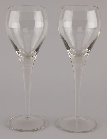 Lot #6136 Apple Computer Glassware - Champagne and Wine Glasses, Beer Mug, and IS&T Jar - Image 5