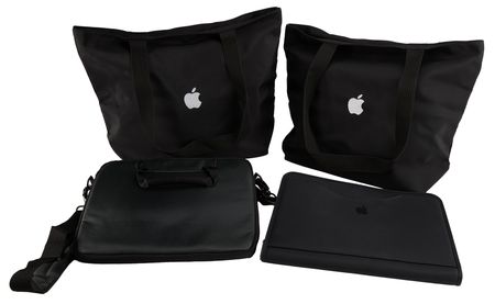 Lot #6155 Apple Computer Travel Gear: Tote Bags (2), Laptop Bag, and Business Portfolio - Image 1