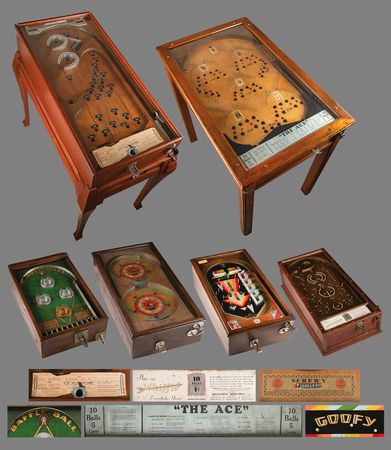 Lot #6191 Antique 'Pure Mechanical' Pinball Machines (6) - Museum-Quality Gaming Collection from the Early 1930s - Image 1