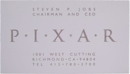 Lot #6026 Steve Jobs Pixar Business Card (c. 1990)