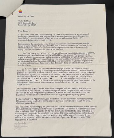 Lot #6030 Apple Computer-Registered 1989 Jaguar XJS V12 Convertible with Complete Apple Fleet Documentation - The Executive Vehicle of Apple Engineer Taylor Pohlman - Image 19