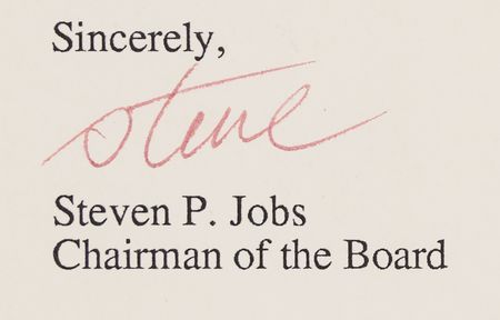 Lot #6022 Steve Jobs Typed Letter Signed to AppleWorks Creator Rupert 'Robert' Lissner: 