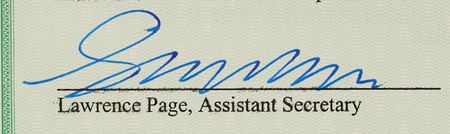 Lot #6201 Google: Sergey Brin and Larry Page Signed Stock Certificate - Image 3