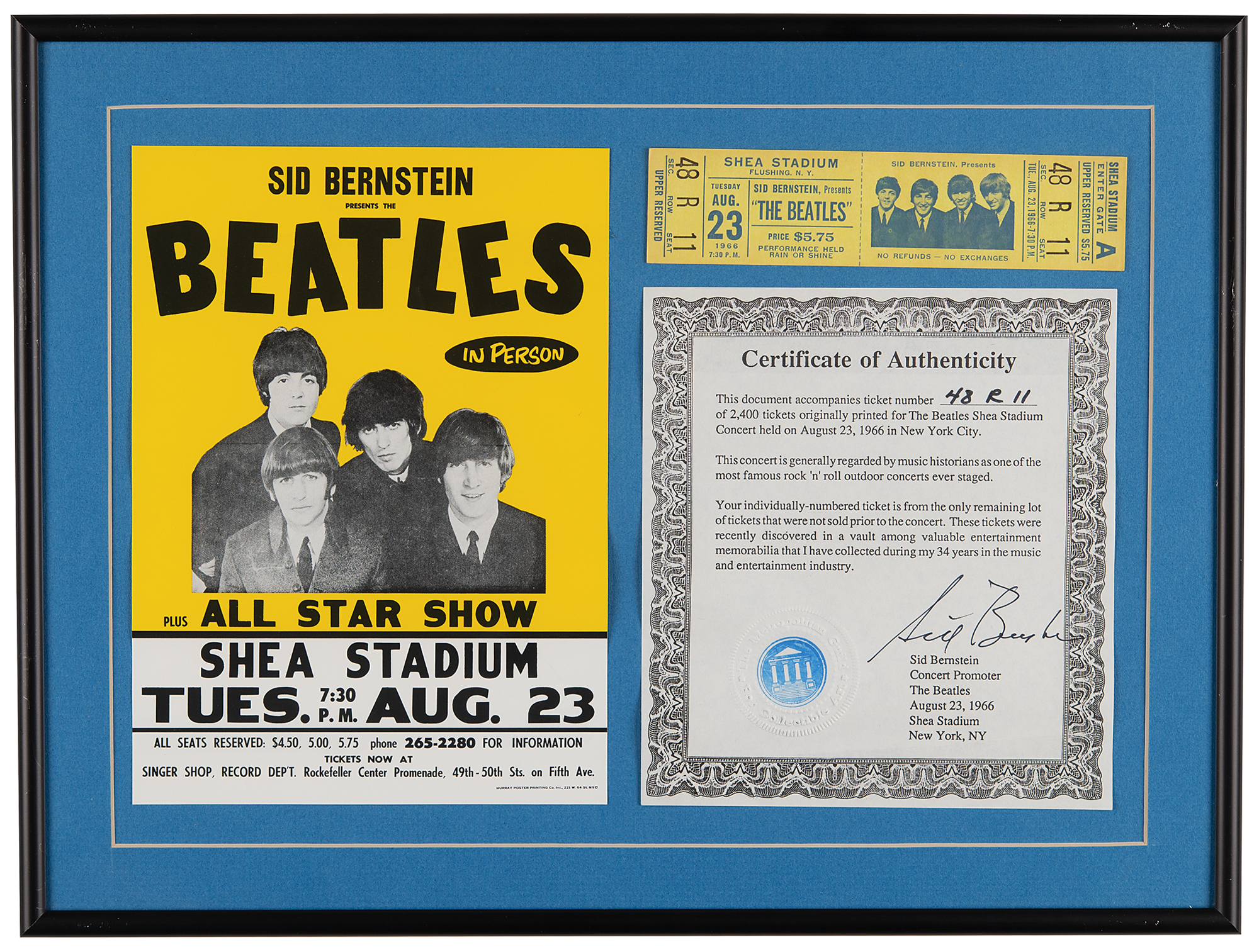 Beatles 1966 Shea Stadium Concert Ticket and Flyer | RR Auction