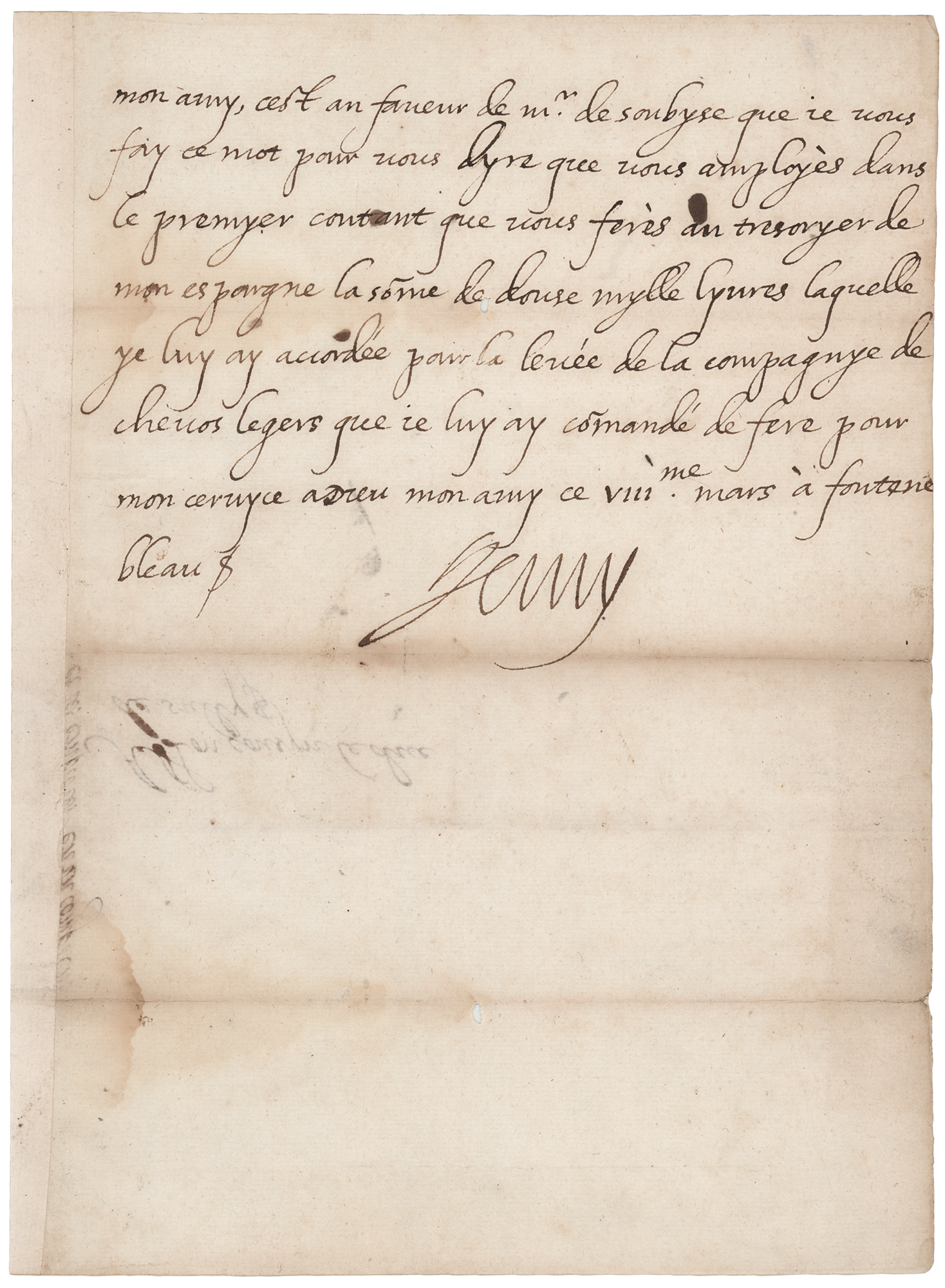 Lettre Autographe Signée Henry Bataille - XIXème - Manuscrit Original