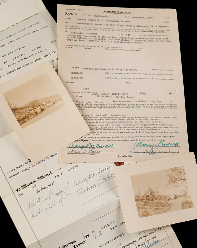 Lot 540 Norman Rockwell (2) Documents Signed for the Sale of His Vermont Farmhouse