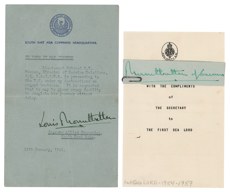 Lot 494 Mountbatten of Burma Typed Letter Signed and Signature