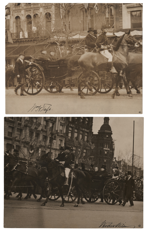 Lot 46 William H. Taft and Woodrow Wilson (2) Signed 1913 Inaugural Parade Photographs