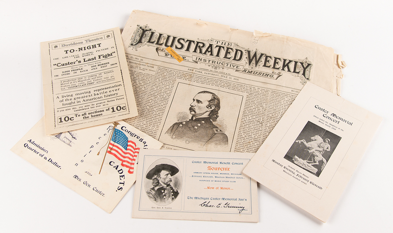Lot 474 [George A. Custer] Ephemera Lot with The Illustrated Weekly (July 15, 1876), Reporting on the Battle of the Little Bighorn
