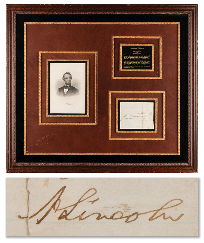 Lot 33 Abraham Lincoln Autograph Endorsement Signed as President, Endorsing Former Ohio Governor David Tod