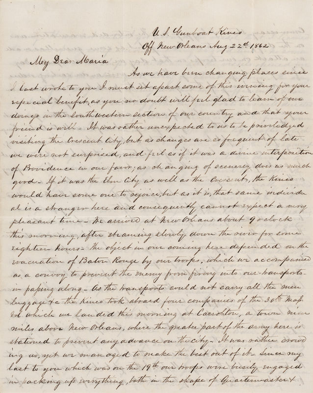 Lot 495 Aaron S. Oberly Civil War-Dated Autograph Letter Signed on the Battle of Baton Rouge: 