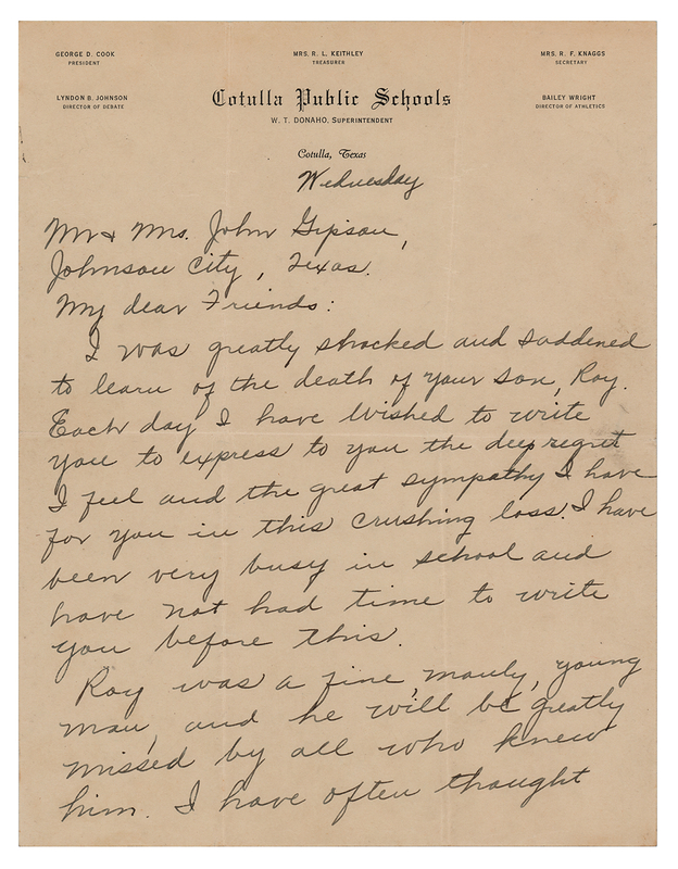 Lot 57 Lyndon B. Johnson Rare Early Autograph Letter Signed as a 20-year-old School Principal in Cotulla, Texas (1928)