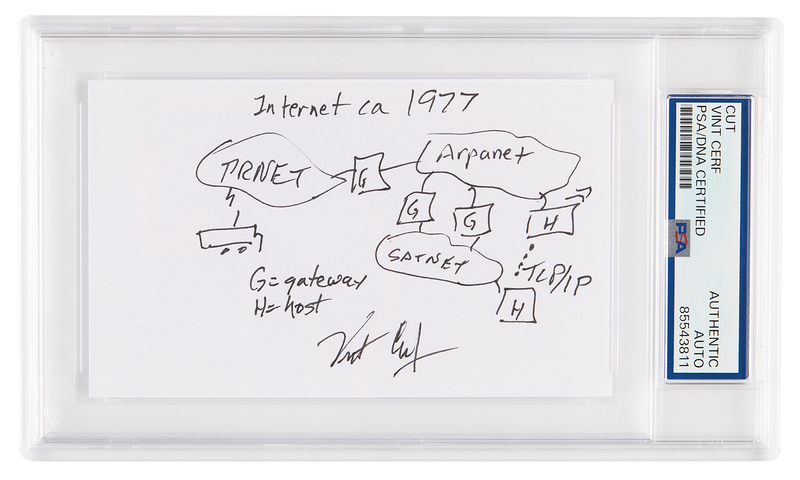 Lot 358 Vint Cerf Signed Sketch - 