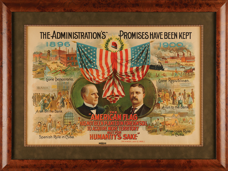 Lot 41 William McKinley and Theodore Roosevelt Original 1900 Campaign Poster (22.5˝ x 15.5˝)