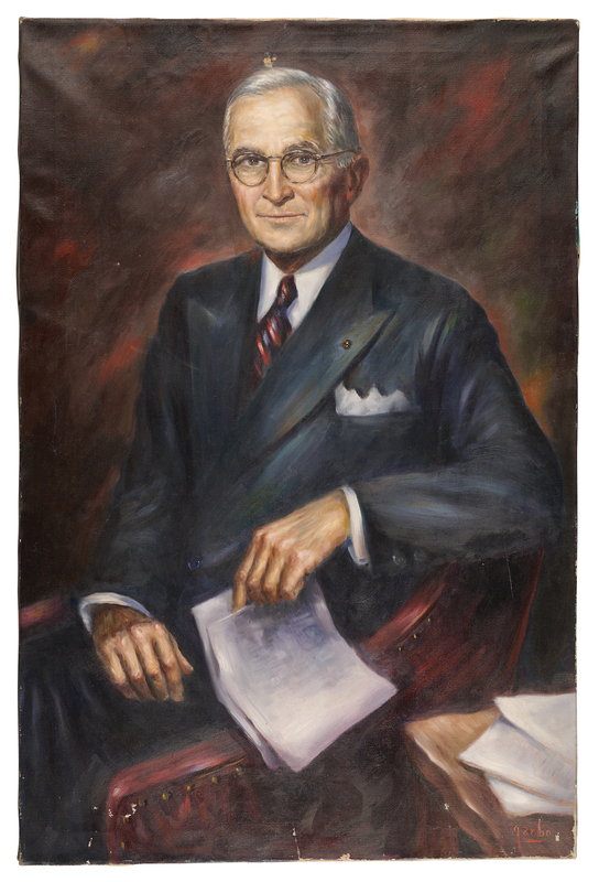 Lot 51 Harry S. Truman Oversized Original Painting by Norman Garbo