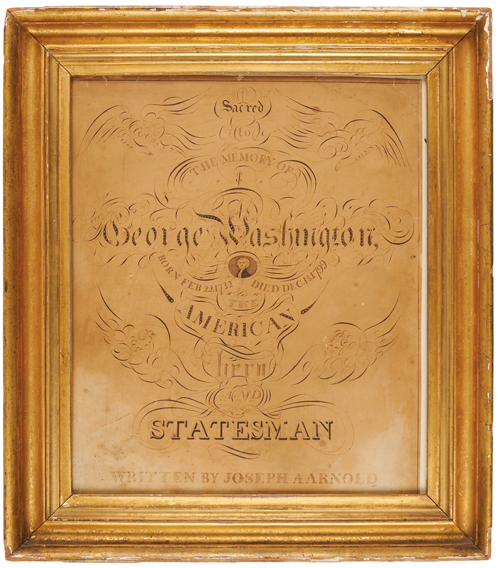 Lot 218 George Washington Original Folk Art Memorial Drawing
