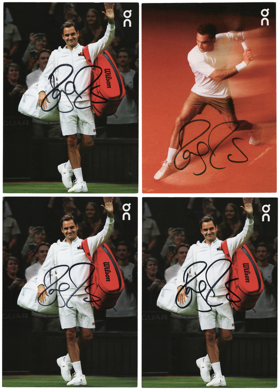 Lot 800 Roger Federer (4) Signed Promo Cards
