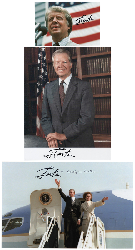 Lot 92 Jimmy and Rosalynn Carter (3) Signed Photographs