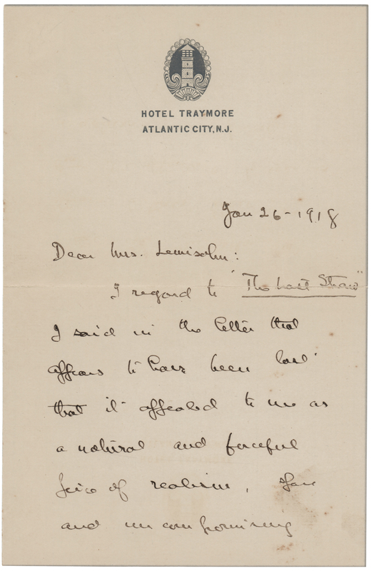 Lot 594 Theodore Dreiser Autograph Letter Signed, Reviewing a Tragedy: 