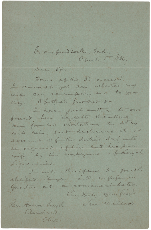 Lot 501 Lew Wallace Autograph Letter Signed