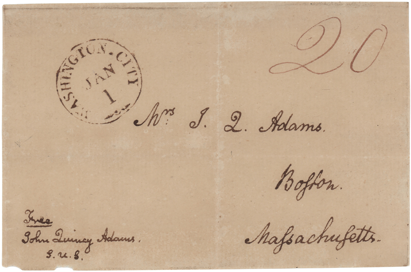 Lot 76 John Quincy Adams Free-Franked Address Panel to His Wife