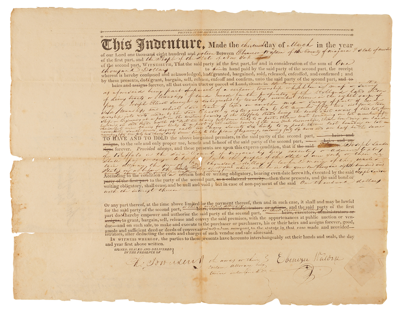 Lot 214 Martin Van Buren Document Signed