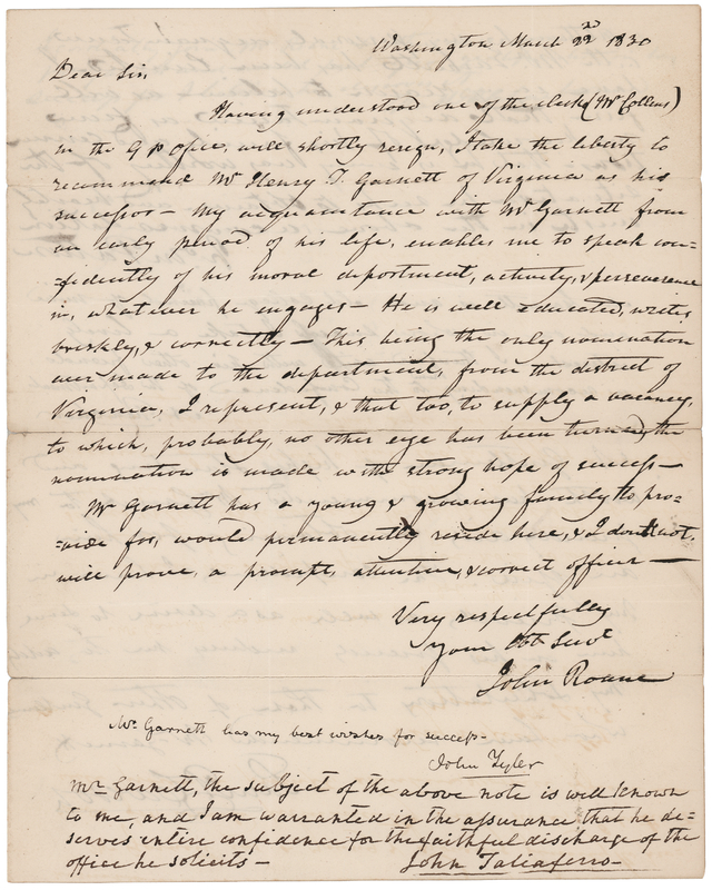 Lot 211 John Tyler Autograph Endorsement Signed