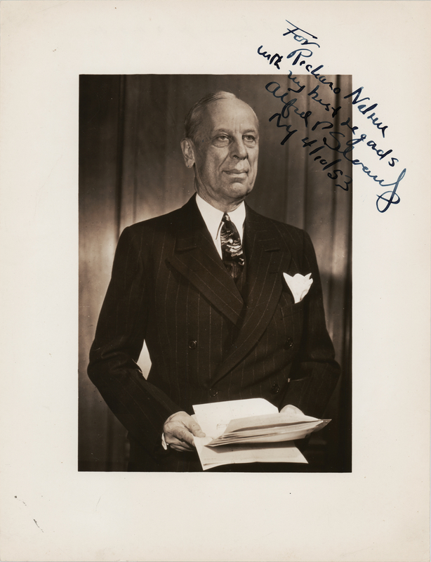 Lot 422 Alfred P. Sloan, Jr. Signed Photograph