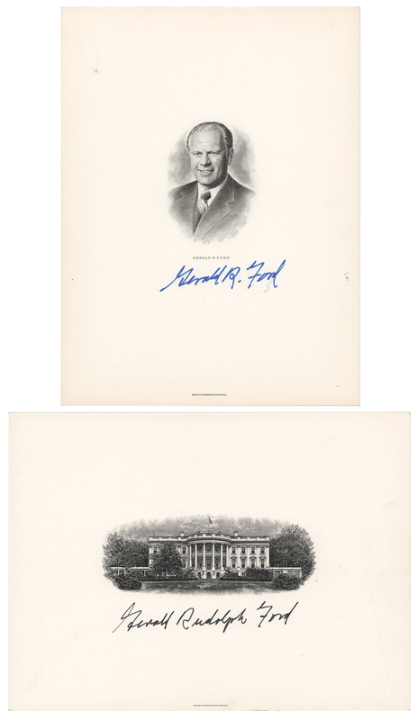 Lot 106 Gerald Ford (2) Signed Engravings