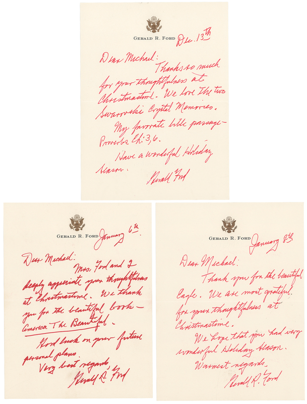 Lot 107 Gerald Ford (3) Autograph Letters Signed