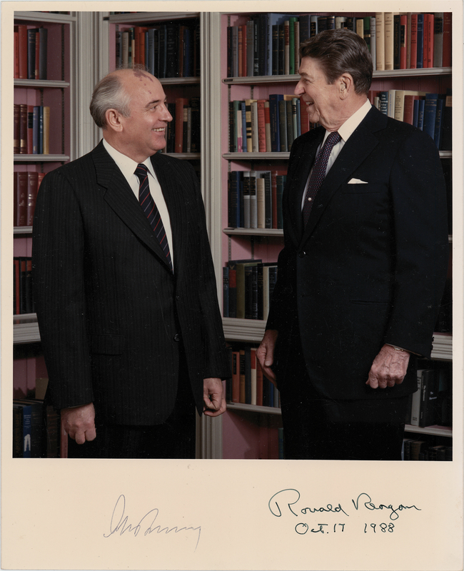 Lot 64 Ronald Reagan and Mikhail Gorbachev Signed Photograph