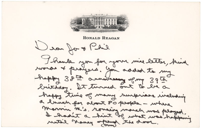 Lot 176 Ronald Reagan Autograph Letter Signed as President, Celebrating His 77th Birthday: 