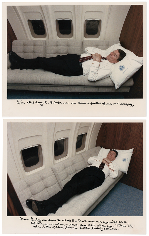 Lot 175 Ronald Reagan (2) Hand-Annotated Air Force One Photographs: 