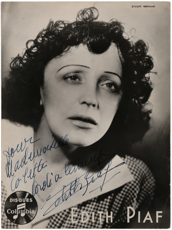Lot 652 Edith Piaf Signed Photograph
