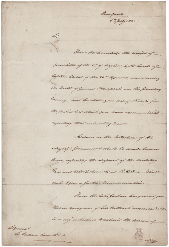 Lot 453 Napoleon: Frederick, Duke of York Letter Signed Acknowledging 