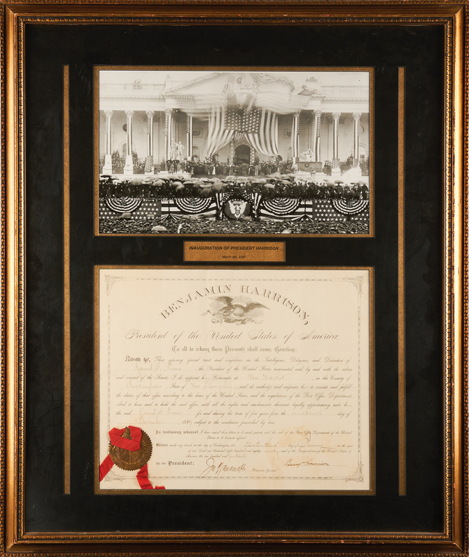 Lot 114 Benjamin Harrison Document Signed as President, Appointing a Postmaster