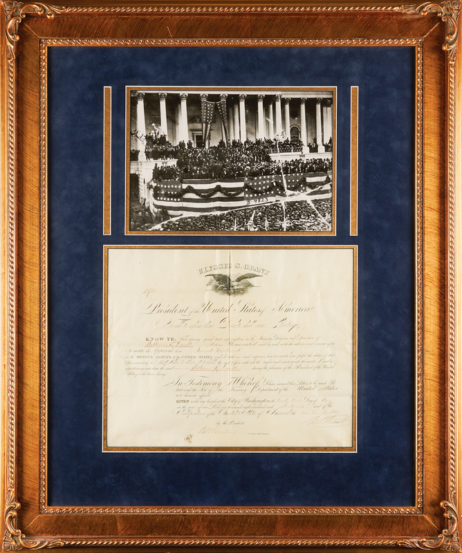 Lot 37 U. S. Grant Document Signed as President, Appointing a Second Lieutenant in the Revenue Service