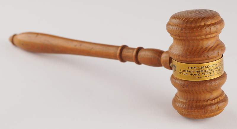 Lot 224 White House 1927 Wood Relic Gavel